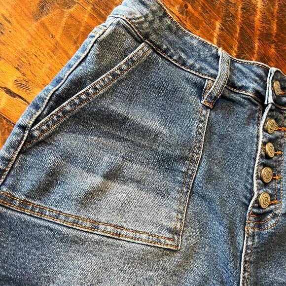 YMI High Rise Denim Button Fly Shorts 9 - Picture 3 of 9